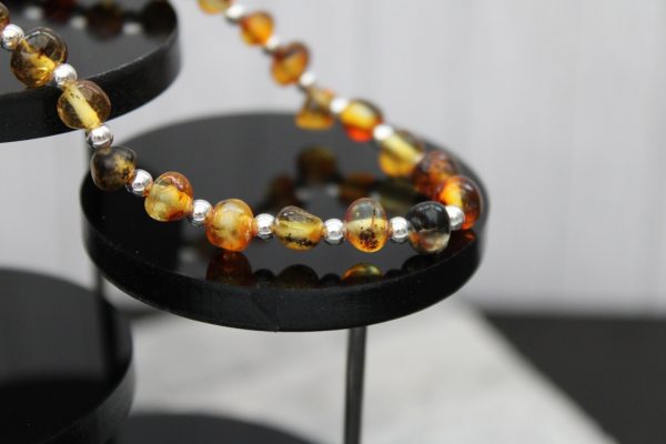 Silver and Amber Bracelet