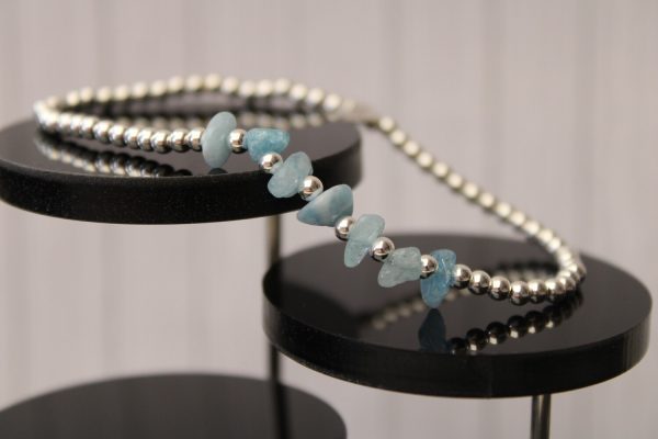Silver and Aquamarine Bracelet