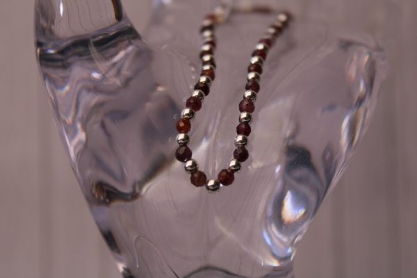 Silver and Ruby Crystal Bracelet