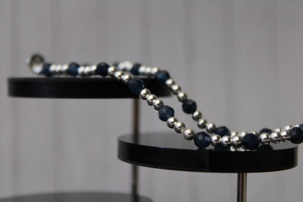 Silver and Sapphire Crystal Bracelet