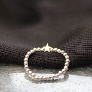 Sterling Silver Star Bead Ring