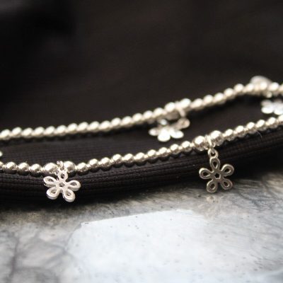Sterling Silver Flower Bracelet