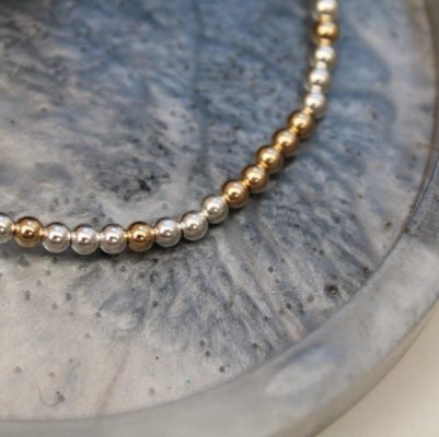 Sterling Silver and 14K Gold mixed metal Bracelet