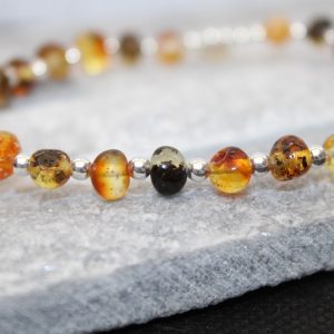 Sterling Silver and Amber Bracelet