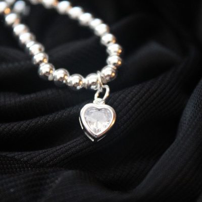 Sterling Silver and Crystal Heart Bracelet