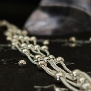 Silver Multi Strand Beaded Bracelet