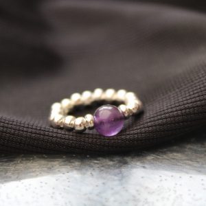 Sterling Silver and Amethyst Agate Ring