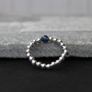 Sterling Silver and Sapphire Crystal Ring