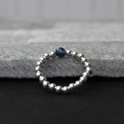 Sapphire Crystal and Sterling Silver Ring