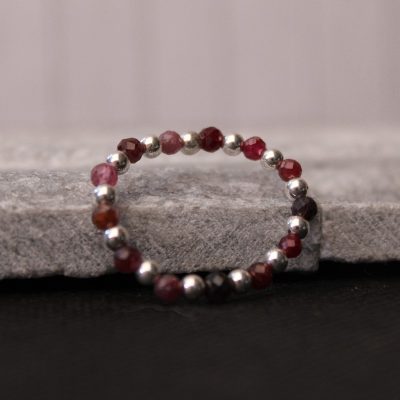 Ruby Crystal and Sterling Silver Ring