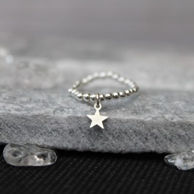 Silver Sterling Dangle Star Ring